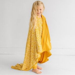 Little Sleepies Yellow Poppies Blanket